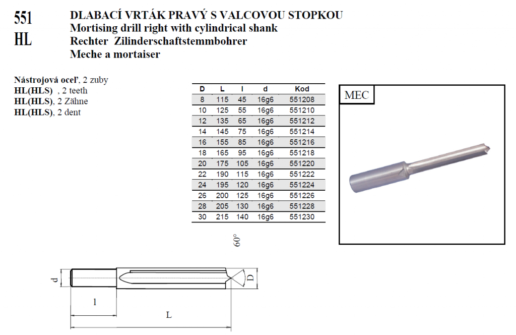 DLABACÍ VRTÁK PRAVÝ S VALCOVOU STOPKOU