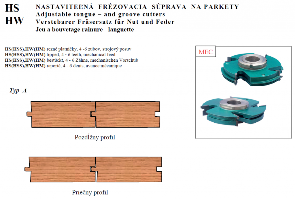 FRÉZOVACIA SÚPRAVA NA PARKETY