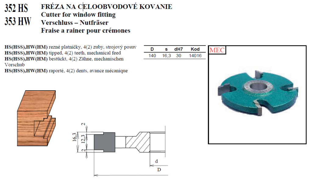 Fréza na celoobvodové kovanie