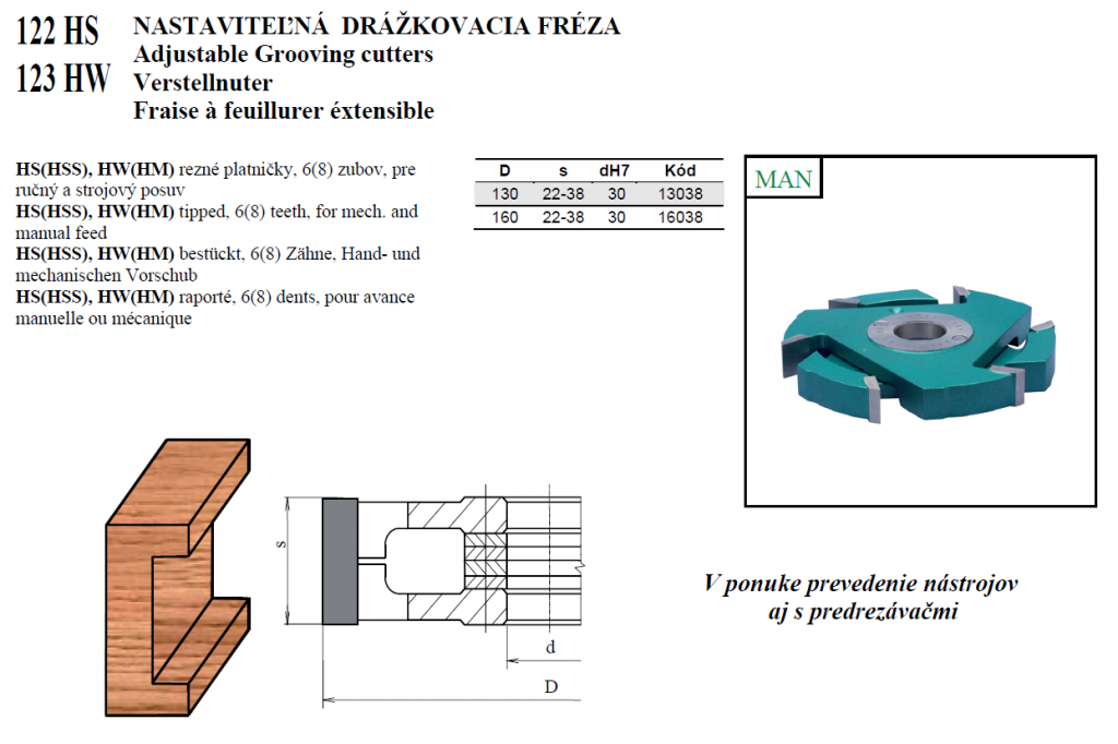 NASTAVITEĽNÁ DRÁŽKOVACIA FRÉZA - 01