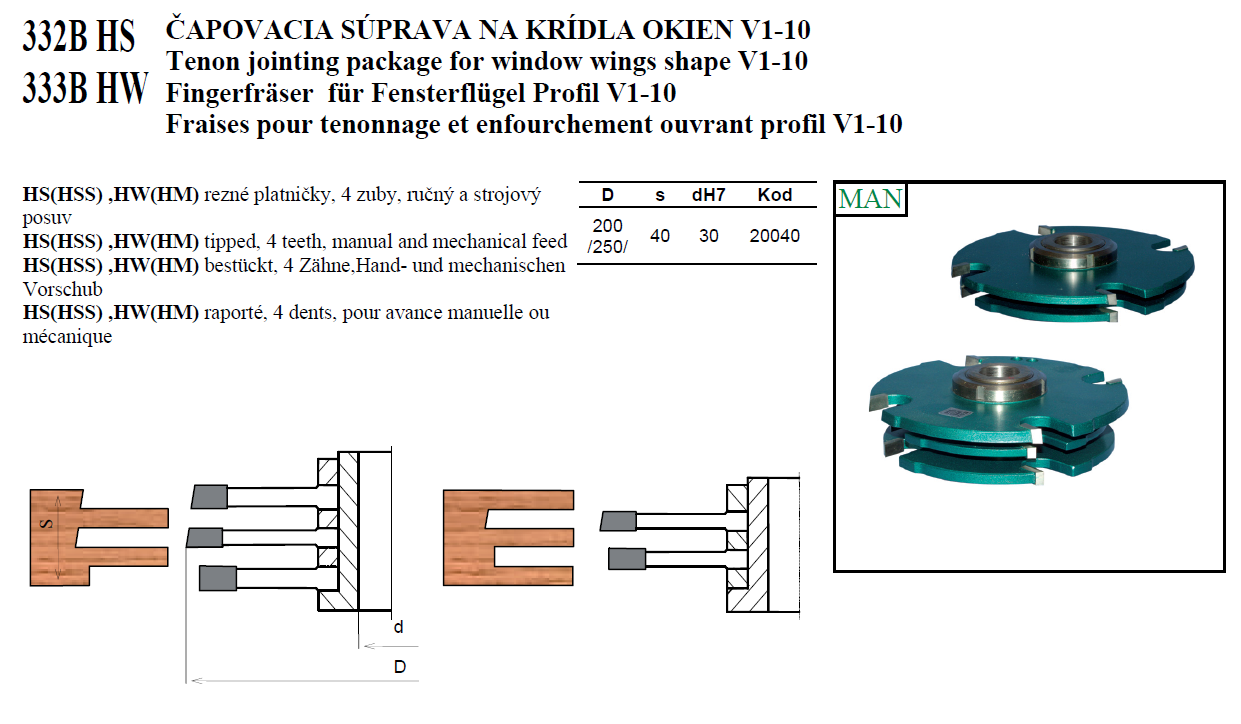 332B HS a 333B HW ČAPOVACIA SÚPRAVA NA KRÍDLA OKIEN V1-10