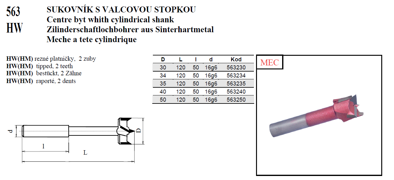 563 HW SUKOVNÍK S VALCOVOU STOPKOU