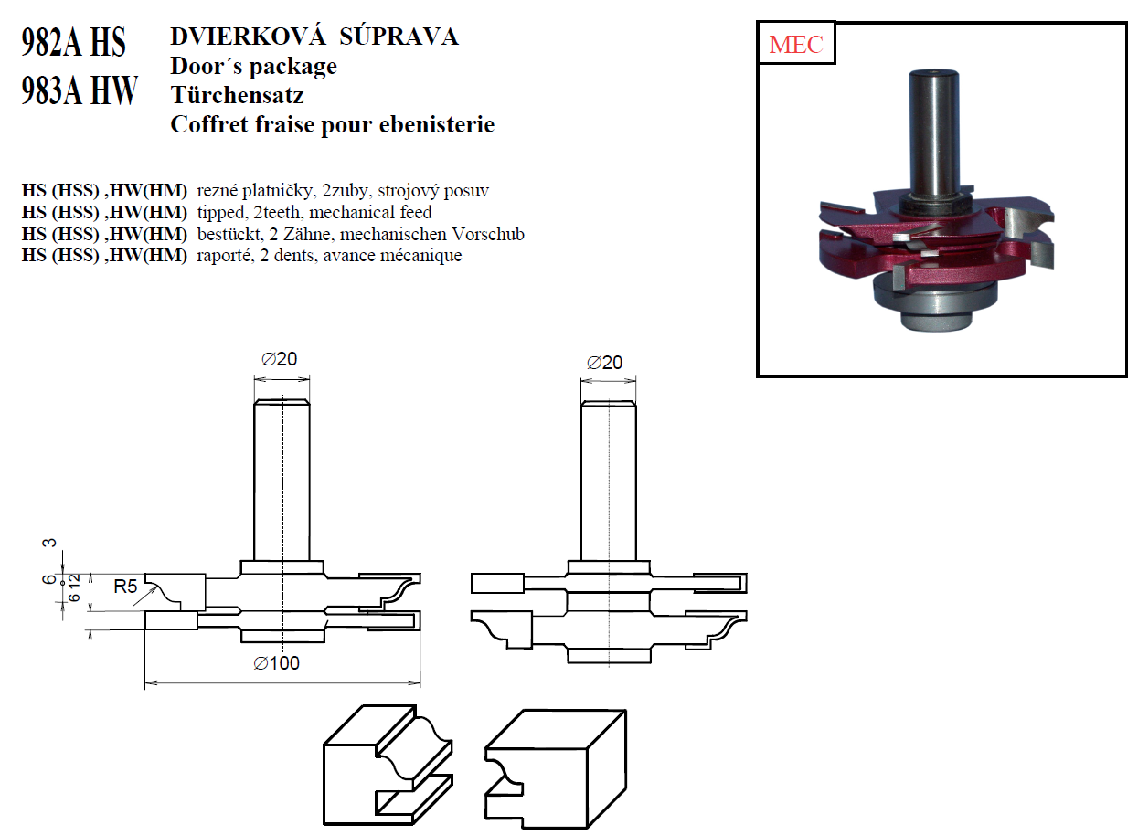 982A HS a 983A HW DVIERKOVÁ SÚPRAVA